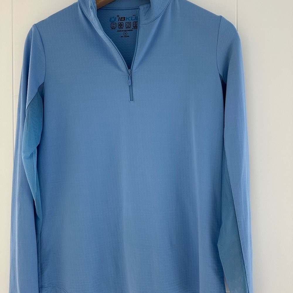 IBKUL Sky Blue Zip-Up Top